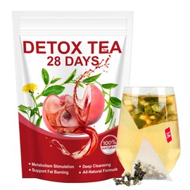 28-Day Detox Tea Treatment - Natural Herbal Blend with Oolong & Peach - Stimulates Metabolism, Relieve Body