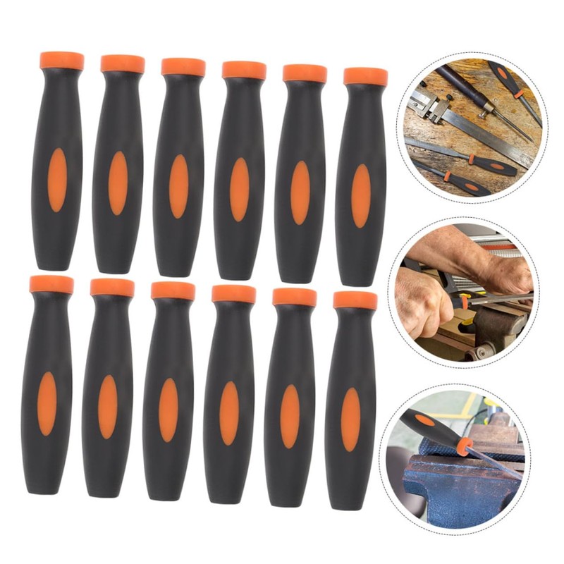 DOITOOL 12pcs Ergonomic Rubber File Handle Compatible Woodworking Tools Non-
