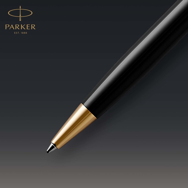 Parker Sonnet Ballpoint Pen | Black Lacquer with Gold Trim