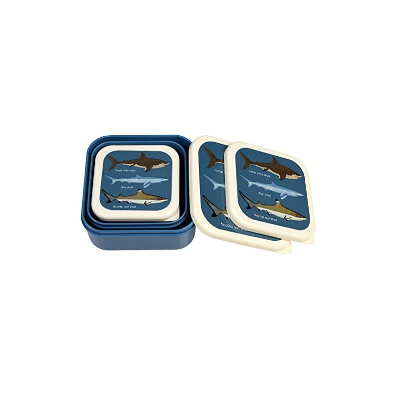 Sharks Reusable Snack Boxes (Set of 3)