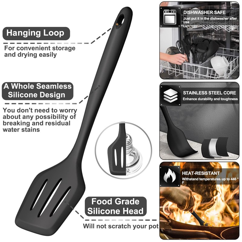 43 Pcs AIKKIL Kitchen Utensils Set, Heat Resistant Silicone Cooking