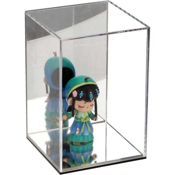 Kcgani Clear Acrylic Display Case with Mirrored Back and Base,