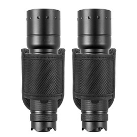 Flashlight Holster for Duty Belt, 2 Pack D Cell Open Top Compact Light Holder Case, Nylon Light Holster Pouch UIInosoo Carry Tactical Torch Handheld Flashlight