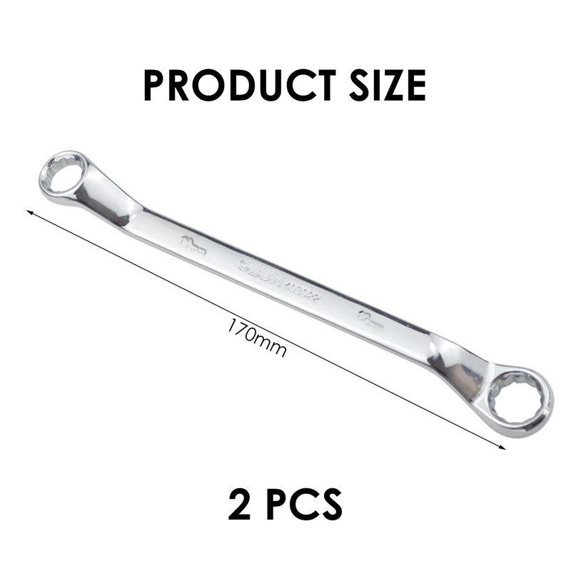 VBRHFRIF 2 Pieces of Wrenches, Steel Double-End Wrenches, Auto Repair