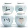 PIOSRTRR Mini Urn for Ashes, Set of 4 Small Ceramic