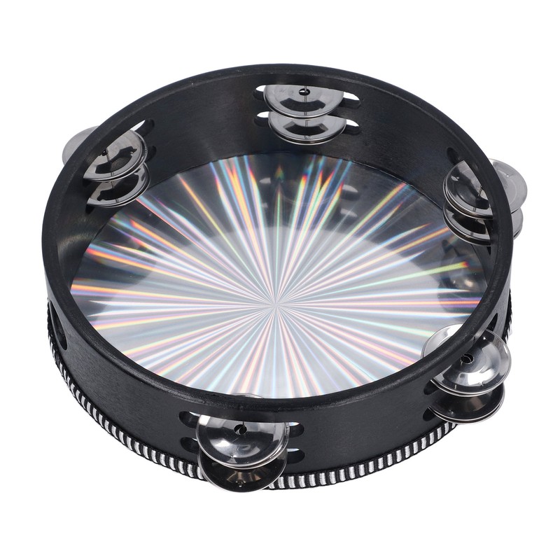 Radiant Tambourine Reflective Clear Crisp Sound Double Row Bell Drum