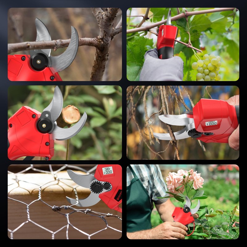 Upgraded Electric Pruning Shears,1.4" Cutting Diameter Cordless Power Pruner with