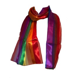 Pamper Yourself Now Gay pride scarf rainbow multi coloured stripes scarf