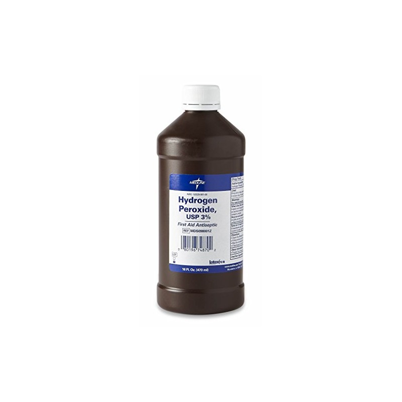 Medline Hydrogen Peroxide, 3% USP, 16 oz., Perfect for First