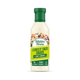 Walden Farms Street Taco Sauce Lime Crema – Calorie-Free, Gluten-Free, Low Carb, Keto-Friendly, Sugar-Free, Tangy Lime Crema Flavor – 12 oz Bottle