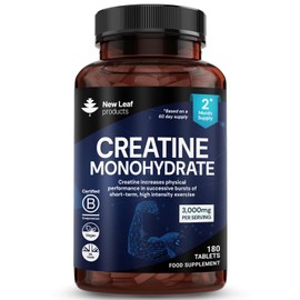 Creatine Monohydrate 3000mg - Micronised for Easy Absorption - Creatine Tablets 180 - Exercise Gym Supplement for Men & Women - Creatine Monohydrate Powder (Not Capsules) 2 Months Supply