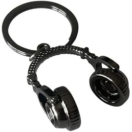AMOBESTER - Llavero para auriculares de DJ - Mini llavero para amantes de la música