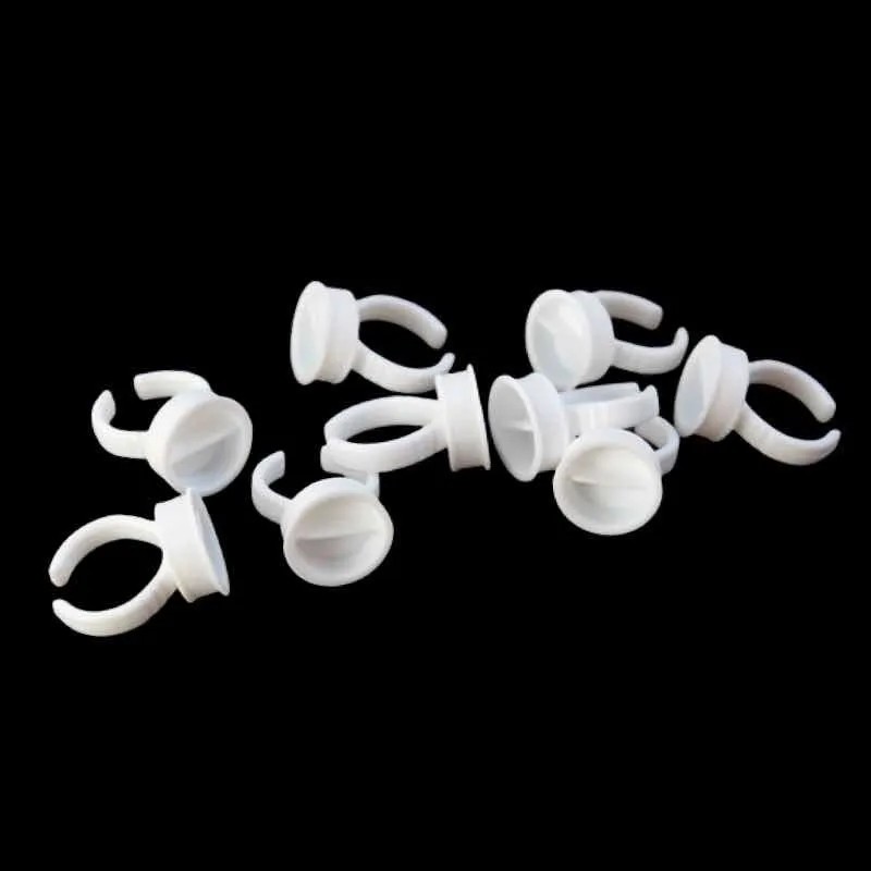 100 Piezas Anillos Para Pigmento De Pestaas,cejas.belleza Blanco
