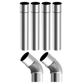IMPACT Online Wood Stove, Chimney, Stainless Pipe Set, Camping, 45 Degrees, Bend, Joint, Universal