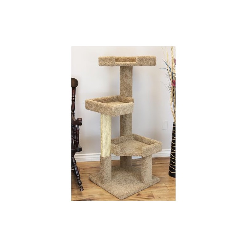 New Cat Condos 51" Solid Wood Large Cat Tree
