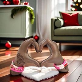 Heart Hands Sculpture,Bronze Gold Hands are Suitable for Room Bookshelves, as Birthday and Commemorative Gifts for Women, Girlfriends, and Girls' Mothers. (Note: Excluding Bracelets)