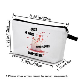 YULUENZE Hamsters Gifts Hamster Christmas Birthday Gifts Just Love Hamsters Makeup Bag Funny Hamster Gifts for Hamster Lovers Women Friends