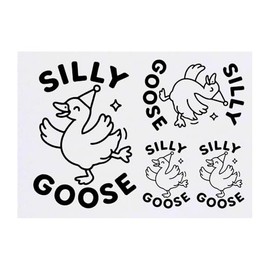 Azeeda 4 x 'Dumme Gans' Temporäre Tattoos - Wasserfest, Hautfreundlich & Ungiftig · Transfers in Verschiedenen Größen (TO00086082)