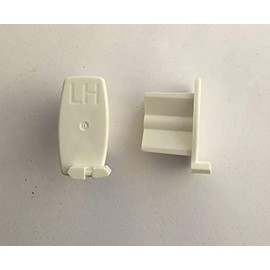 Blindspares Locking End Cap Set roller blinds bottom bar - White