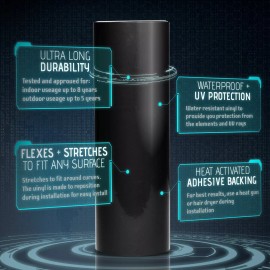 Solutions Gloss Black Glossy Vinyl Wrap Bubble Free Air Release - 60" x 72" In / 5FT x 6FT