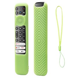 for TCL-RC813-Silicone-Remote-Cover, Glow-in-The-Dark Case with Lanyard for TCL RC813/RC813B Smart TV Remote (Glow Green)