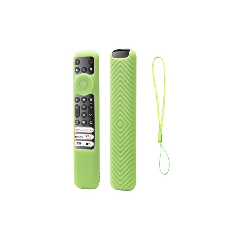 for TCL-RC813-Silicone-Remote-Cover, Glow-in-The-Dark Case with Lanyard for TCL RC813/RC813B Smart
