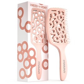 FRAMAR Cepillo para El Cabello Con Ventilación Profesional - Cepillo de Pelo Curvo de Paleta para Secado Por Soplado, Cepillo de Paleta Húmeda para Mujeres, Secado Por Soplado