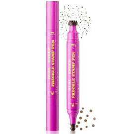 2-in-1 Freckle Pen Waterproof & Stamp, Natural Fake Freckles Maker Kit, Long-Lasting Sun-Kissed Makeup, Light Brown Freckle Stamp for Face with Faux Freckles Pen