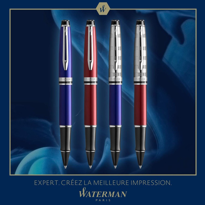 Waterman Expert Deluxe Rollerball Pen | Dark Red with Chiselled