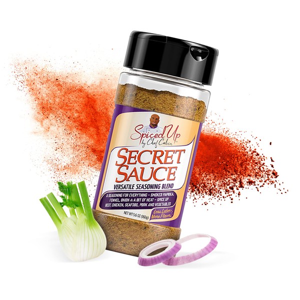 Spiced Up by Chef Calvin - Condimento multiusos con hierbas y especias naturales, mezcla de chefs de condimento picante para carne y verduras, mezcla versátil de condimentos, 5.6 oz