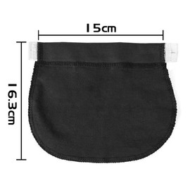 Maternity Pregnancy Waistband Elastic Extender Waist Pant Belt Button Adjustable Black
