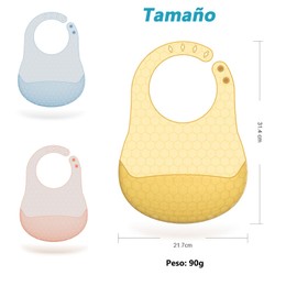 Swanote Baberos de silicona súper suaves y duraderos, lindos baberos de silicona para bebés, juego de 3 (6-72 meses), impermeables, adecuados para niños y niñas (azul/rosa/amarillo)