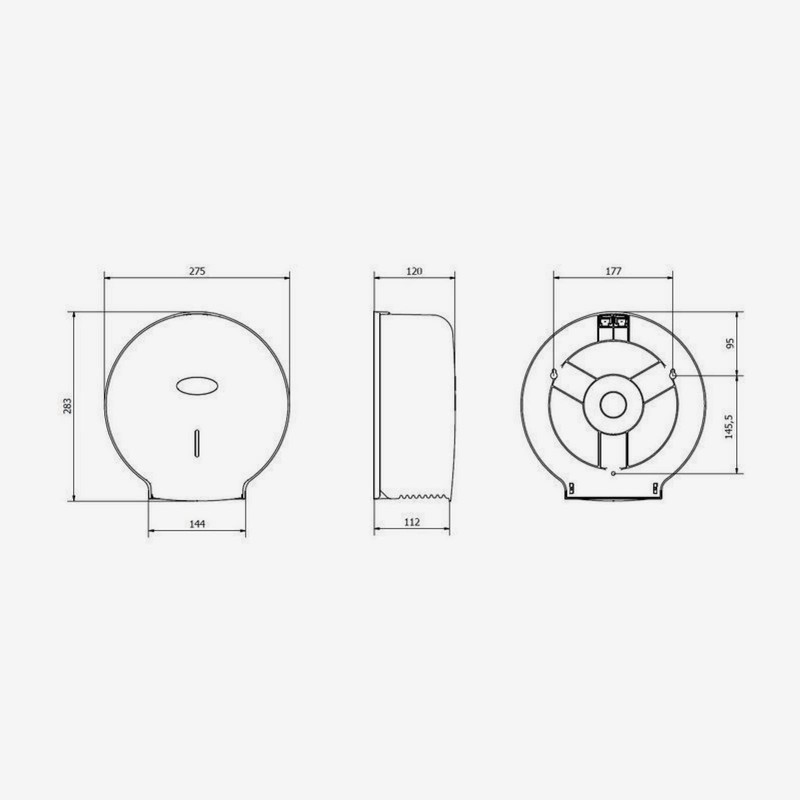 Jofel AE57600 - TOILETTENPAPIERSPENDER MITTELGROSS SMART ABS SCHWARZ