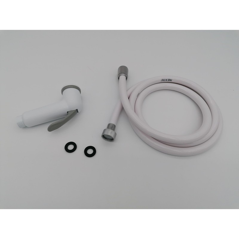 CR-MOESANCO® White and Grey Push Button Shower Kit with Flexible