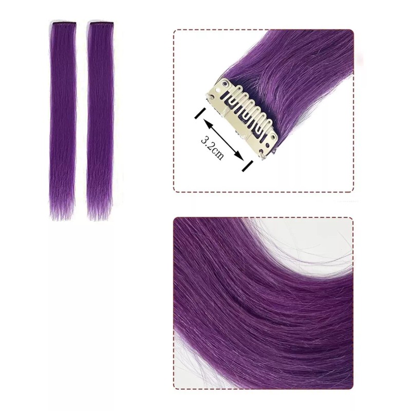 QNI-LMB Extensiones De Cabello Color Purple - Cabello 100% Natural