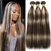 Dokksiiia Piano Color P1B27 Straight Human Hair Bundles Highlight Natural