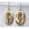 Etched Gold Flower Earrings Bloom. Jewelry Earrings for Women #3298FE572