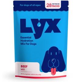 LYX Essential Hydration for Dogs – Electrolyte & Nutrient Water Enhancer for Active & Senior Dogs – Supports Hydration, Recovery & Wellness – Travel-Friendly Supplement Packets – 28 Count (Beef)
