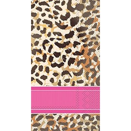 Ideal Home Range 3-Ply Roseanne Beck Collections Leopard, 16 Count Guest Towel Napkins, Set of 2
