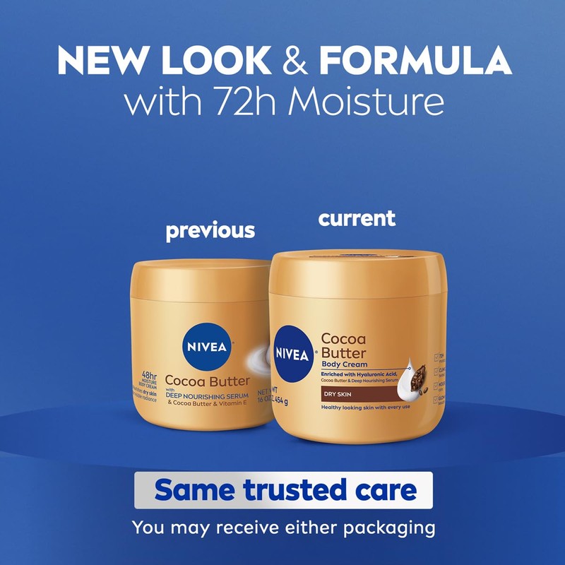 NIVEA Cocoa Butter Body Cream with Deep Nourishing Serum, Cocoa