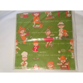 NOS 1980's Vintage What I Want to Be When I Grow Up Kids   Gift Wrap Paper