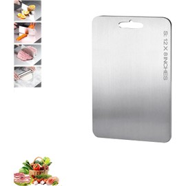 Titanium Cutting Boards - 100% Pure Titanium Double Sided Food-Grade Board for Kitchen Cooking (12 * 8 in)