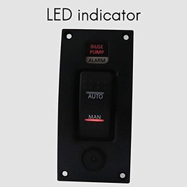 XIAOJUN 12-24V Bilge Pump Switch Waterproof Alarm Ship Deck Cleaning Control Panel for Boat Bilge Pumps On/Off/on Switch Panel