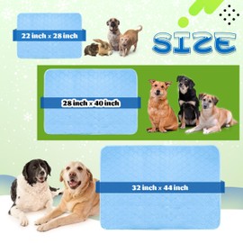 PatiencET Dog Cooling Mat, 28'' x 40'' Upgrade Pet Cool Mat for Dogs Cats, Summer Ice Silk Dog Cooling pad & Washable Pee Pad for Indoor or Outdoor - Bottom Waterproof and Anti Slip