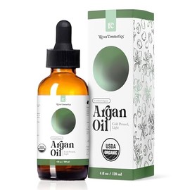 River Cosmetics Organic Cold Pressed Argan Oil for Hair Care, Skin Care, and More, USDA Certified Organic 100% Pure Argan Oil, Hexane Free, 4 Fl Oz.
