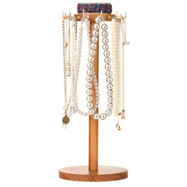 IME Necklace Stand Holder Wooden Jewelry Organizer Necklace Display Tower Jewelry Display Tree Stand Jewelry Holder for Necklaces Earring Bracelets