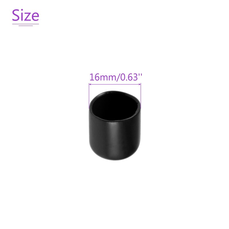 DMiotech 50 Pack 5/8" ID Black Screw Thread Protectors Rubber