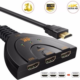 Hididi HDMI Splitter Adapter Cable, 1080P HDMI Splitter 3 in 1 Out, HDMI Male to 2 HDMI Female 1 to 2 Way Splitter Cable for HDTV, LCD Monitor and Projectors