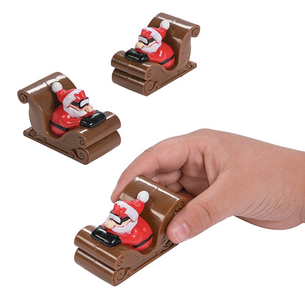 Fun Express Santa in Sleigh PULLBACKS - Toys - 12 Pieces