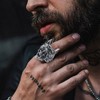KIRTIJW Skull Rings for Men Stainless Steel Gothic Biker Punk